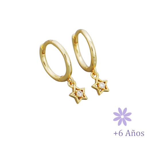 AROS ARGOLLITA COLGANTE ESTRELLA CIRCÓN ORO