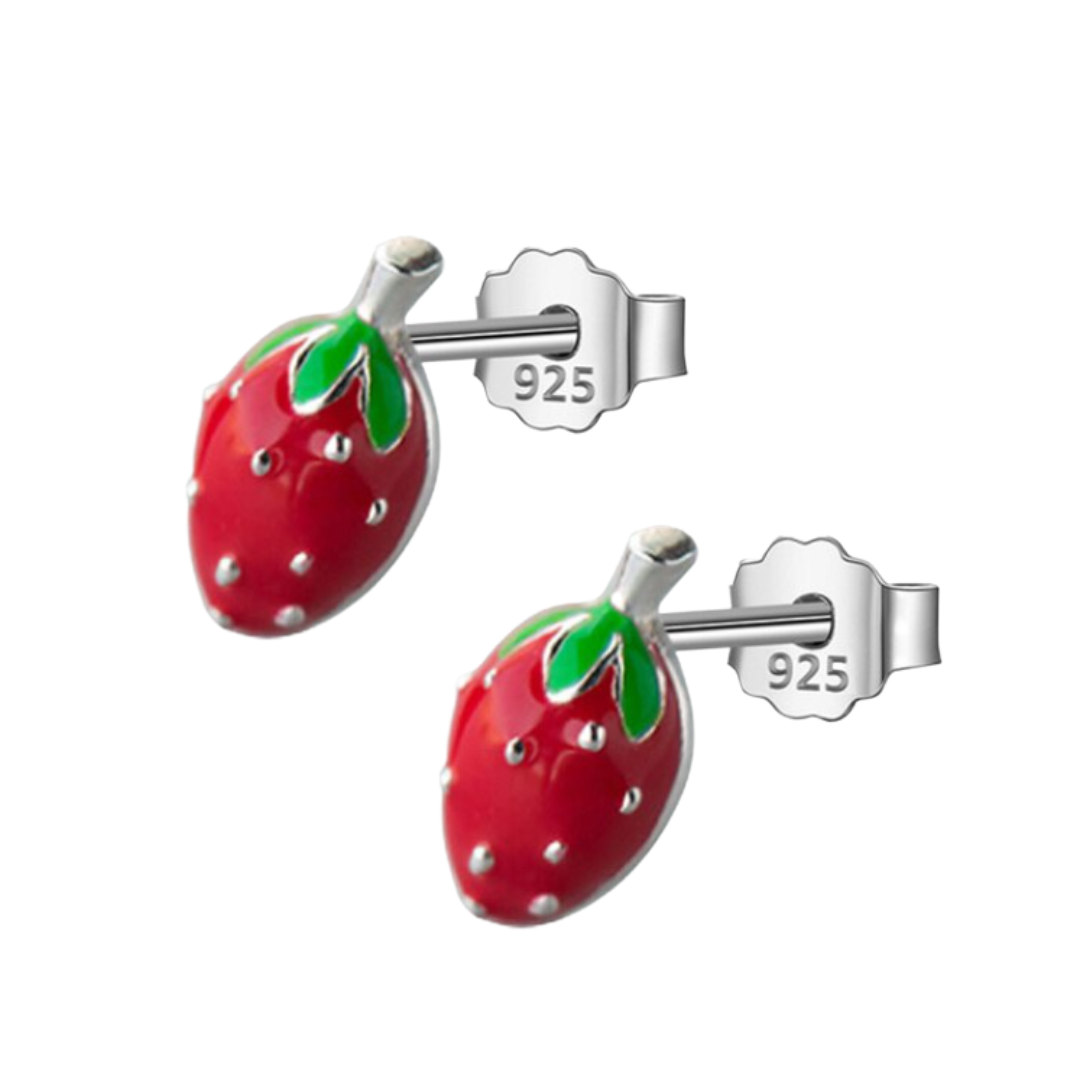 AROS FRUTILLITA ROJA - MARGARITA JOYERIA INFANTIL